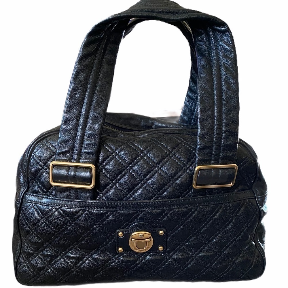 Marc Jacobs Black Quilted Leather Ursula Bowler Bag